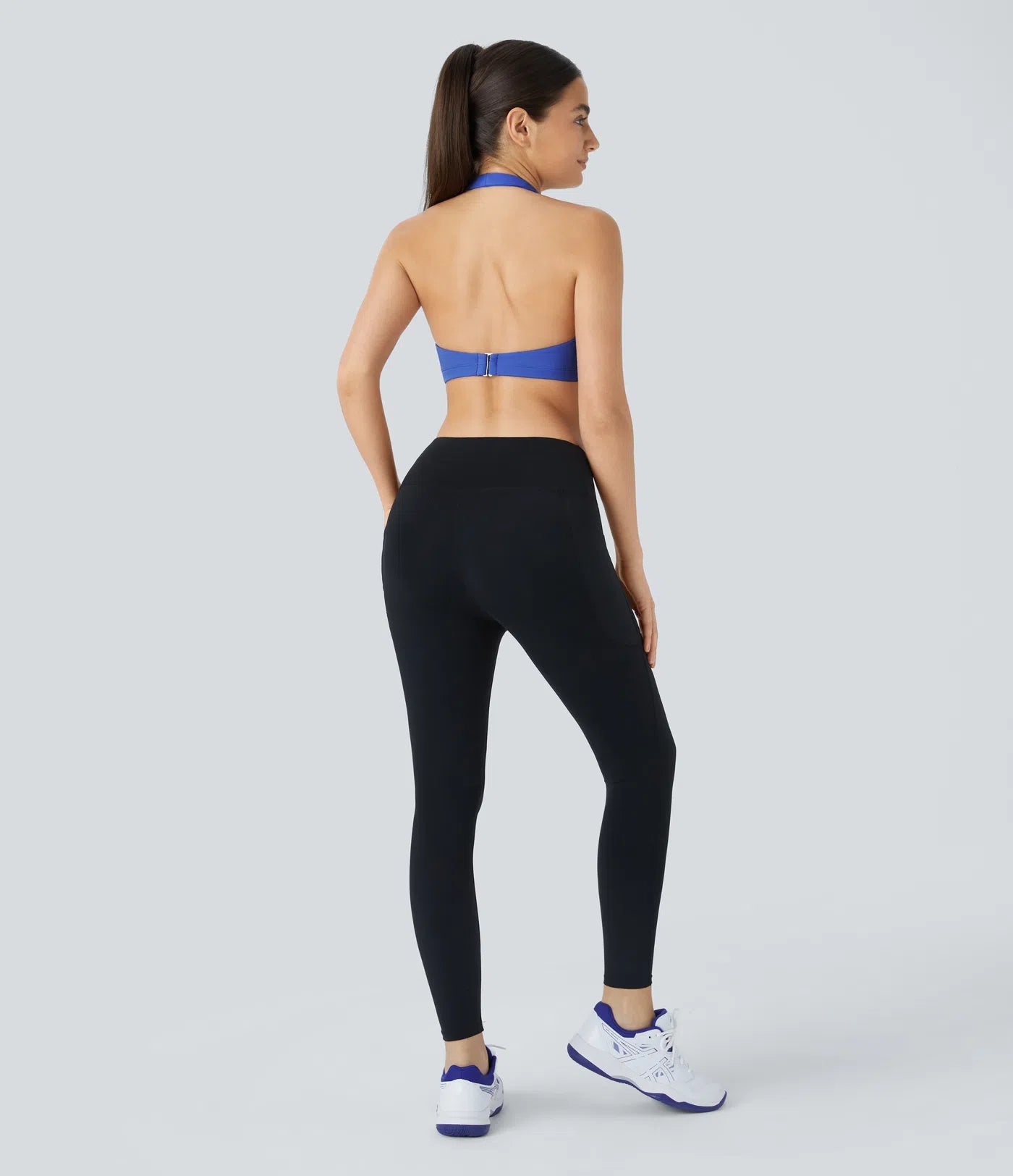 FEMORA Plush Low Support Halter Backless Sports Bra with G-Hook