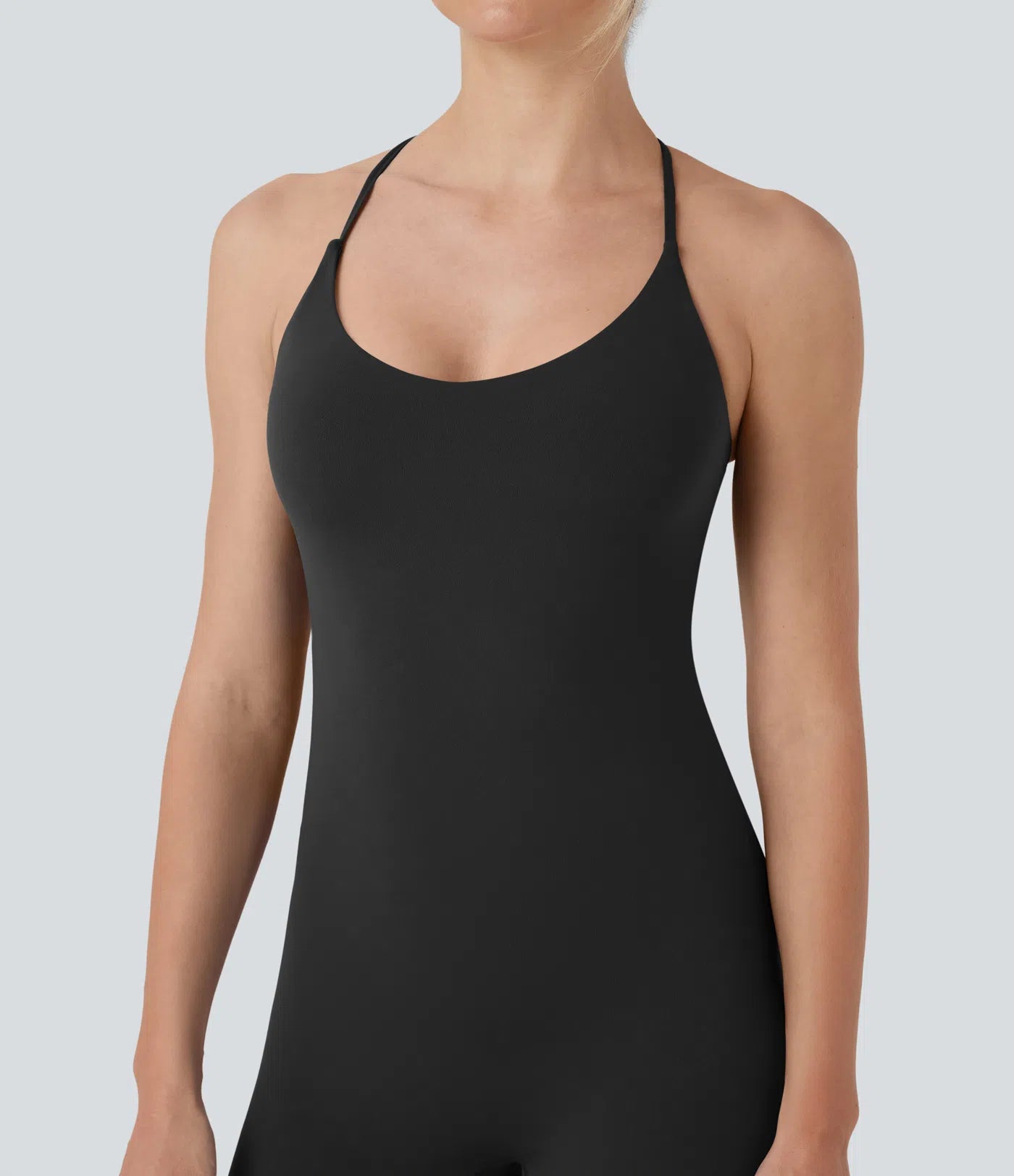 Femora Crisscross Backless Sleeveless Skinny Yoga Jumpsuit