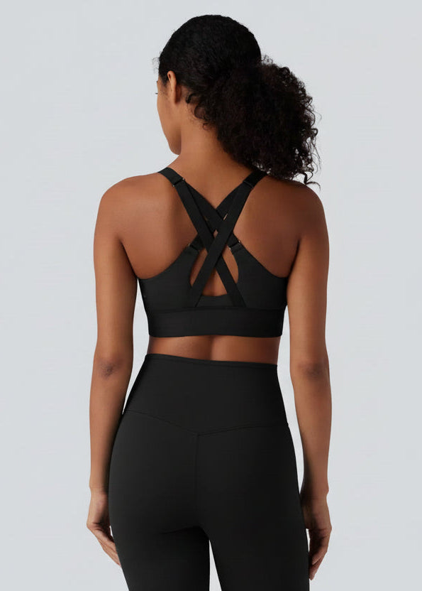 FEMORA Medium Support Sports Bra with Front Zipper