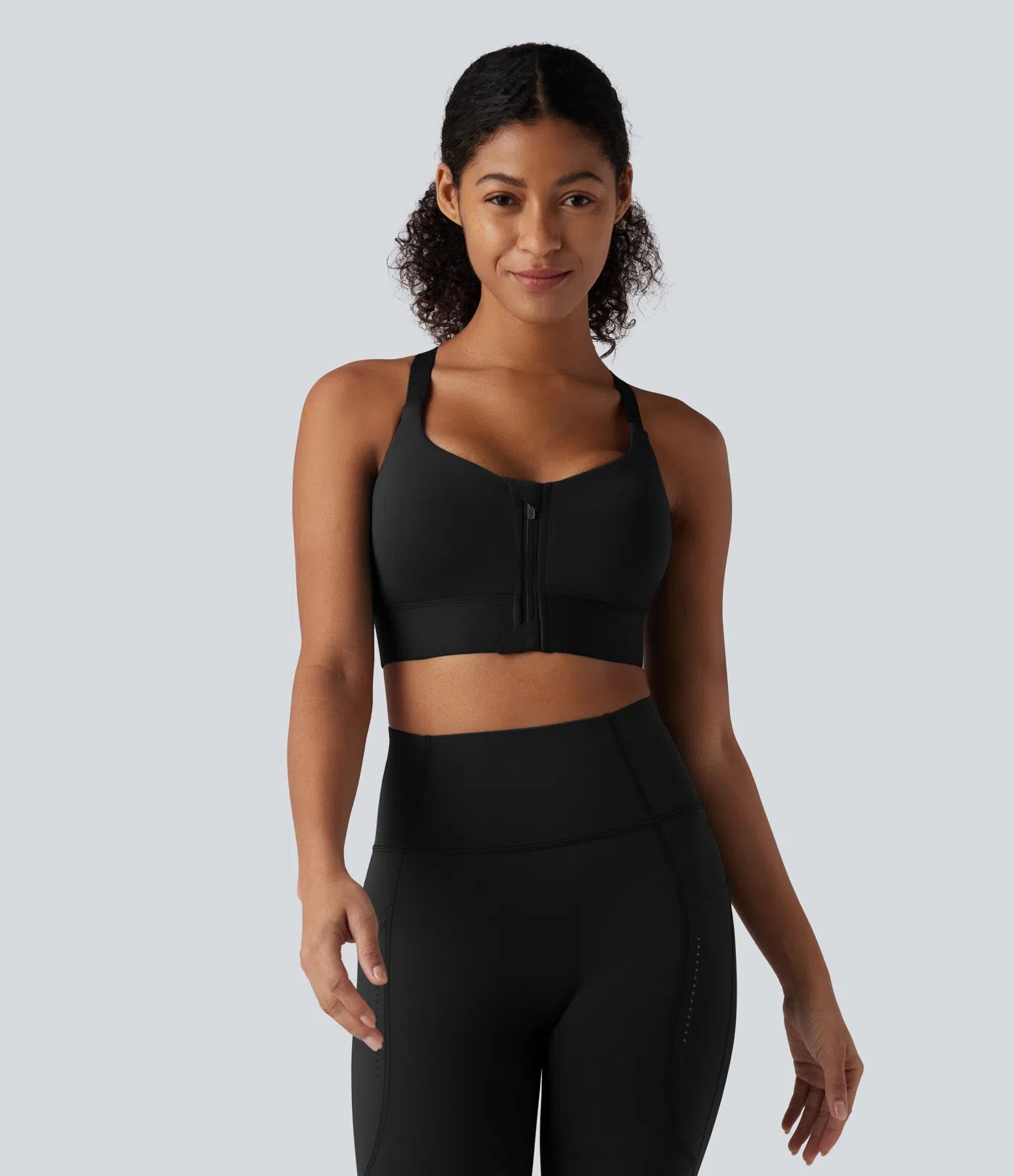 FEMORA Medium Support Sports Bra with Front Zipper