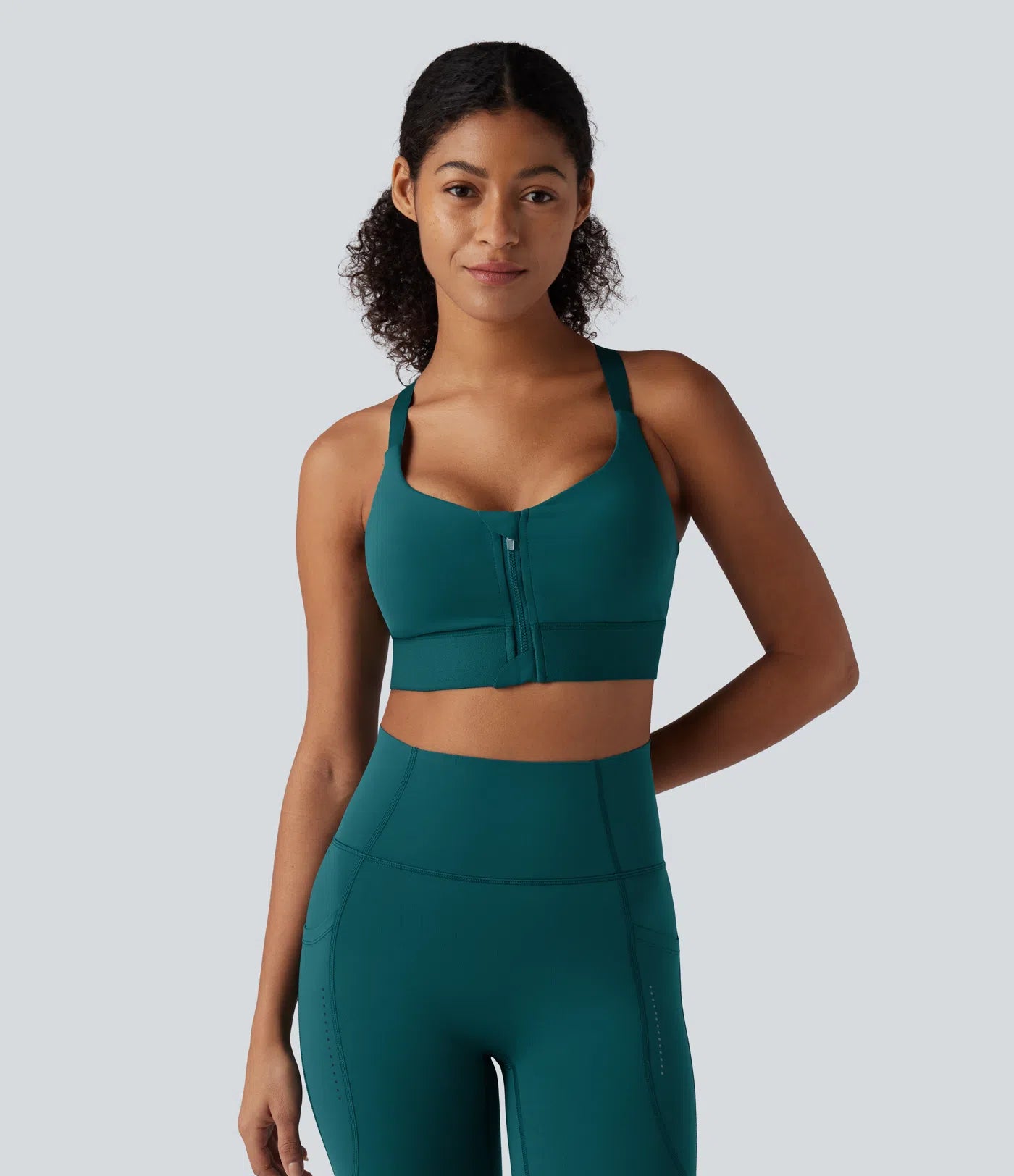 FEMORA Medium Support Sports Bra with Front Zipper