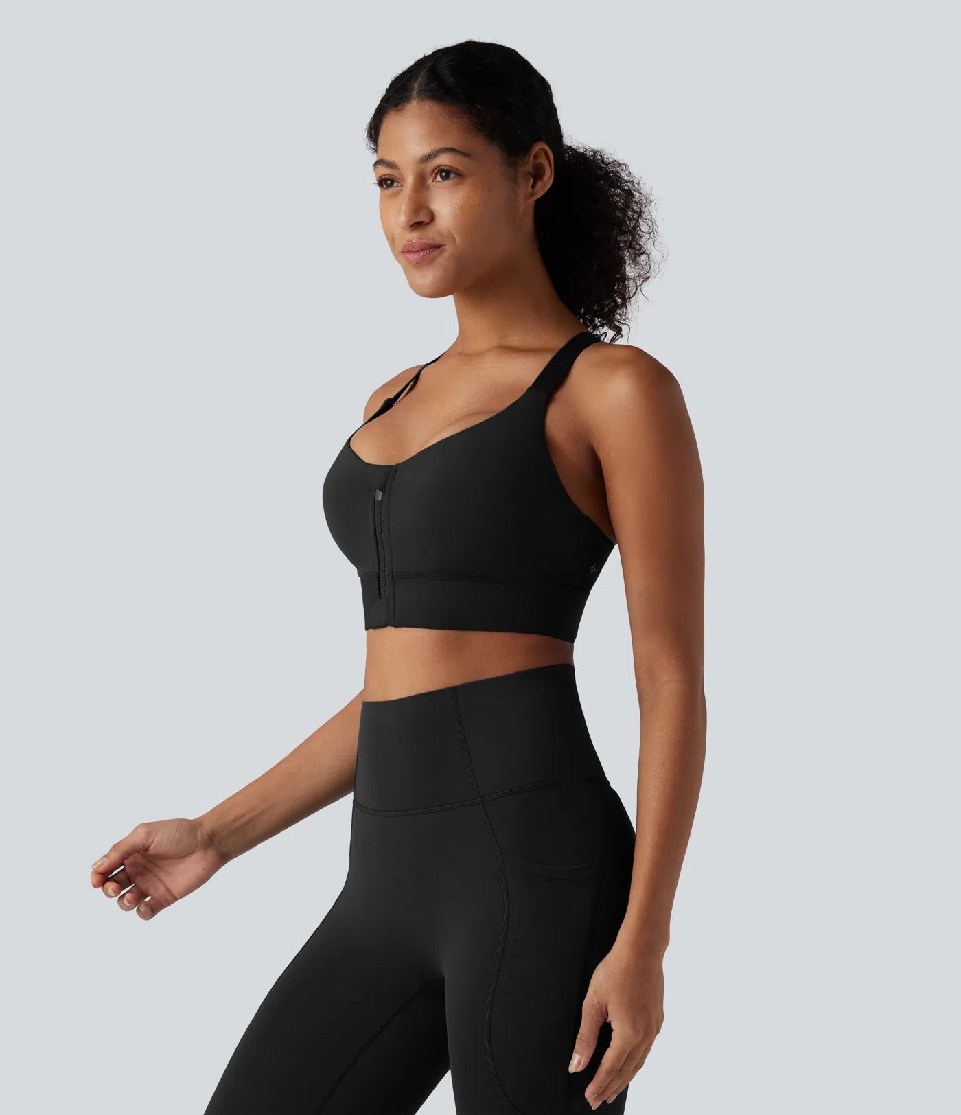 FEMORA Medium Support Sports Bra with Front Zipper