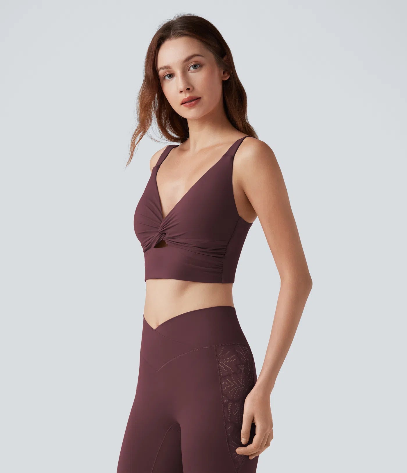 Light Support Molded Cups Push-Up Yoga Sports Bra