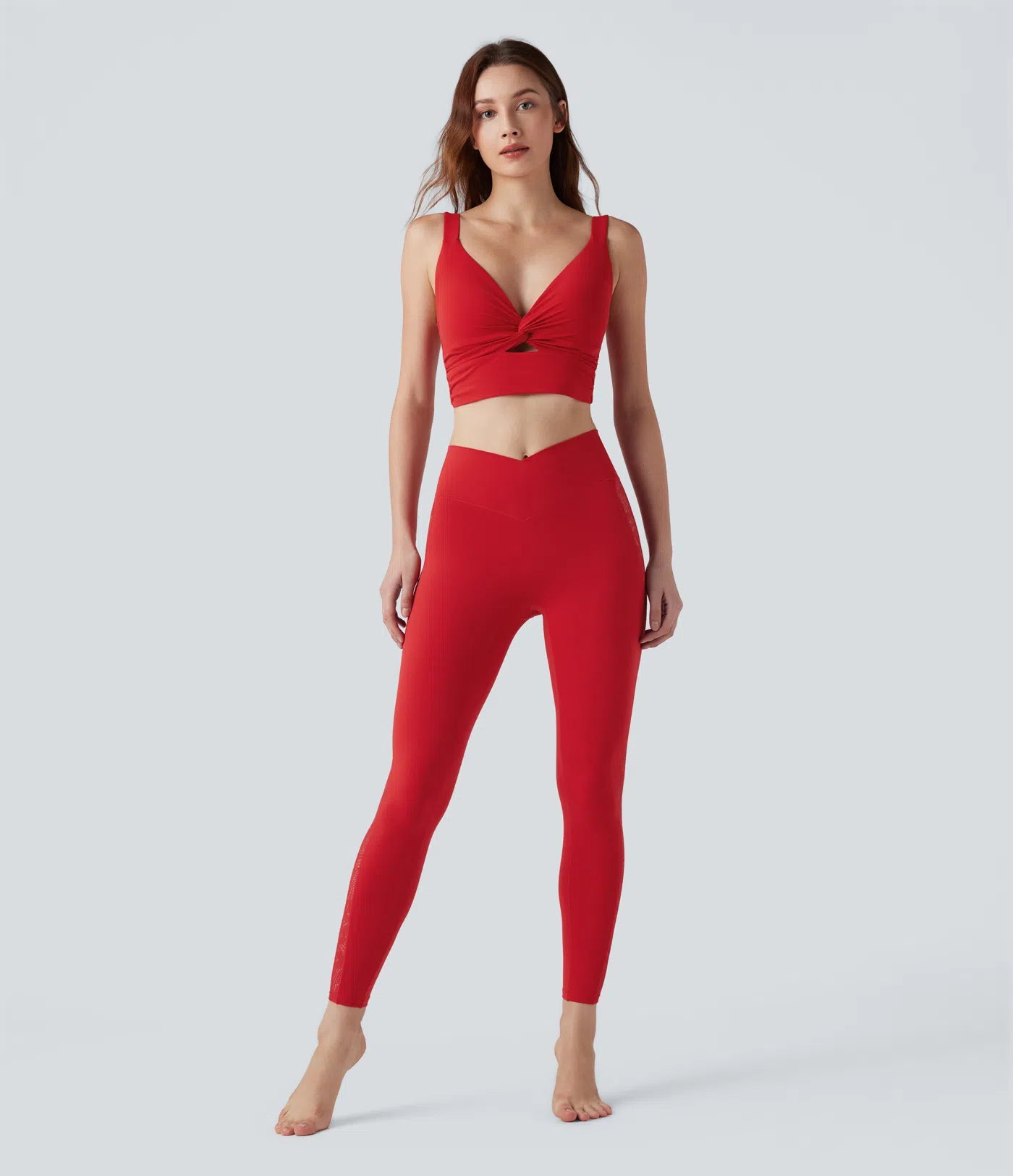 Light Support Molded Cups Push-Up Yoga Sports Bra