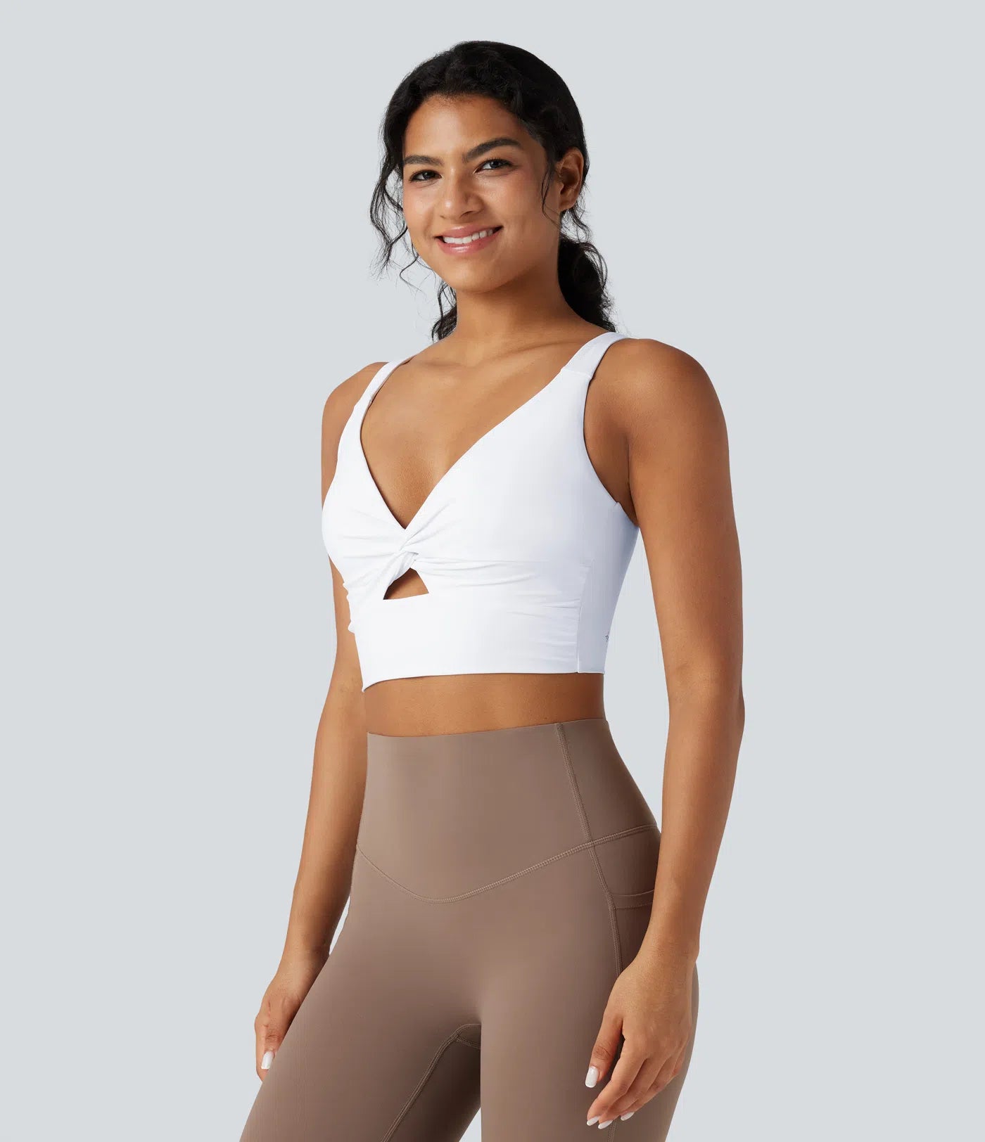 Light Support Molded Cups Push-Up Yoga Sports Bra