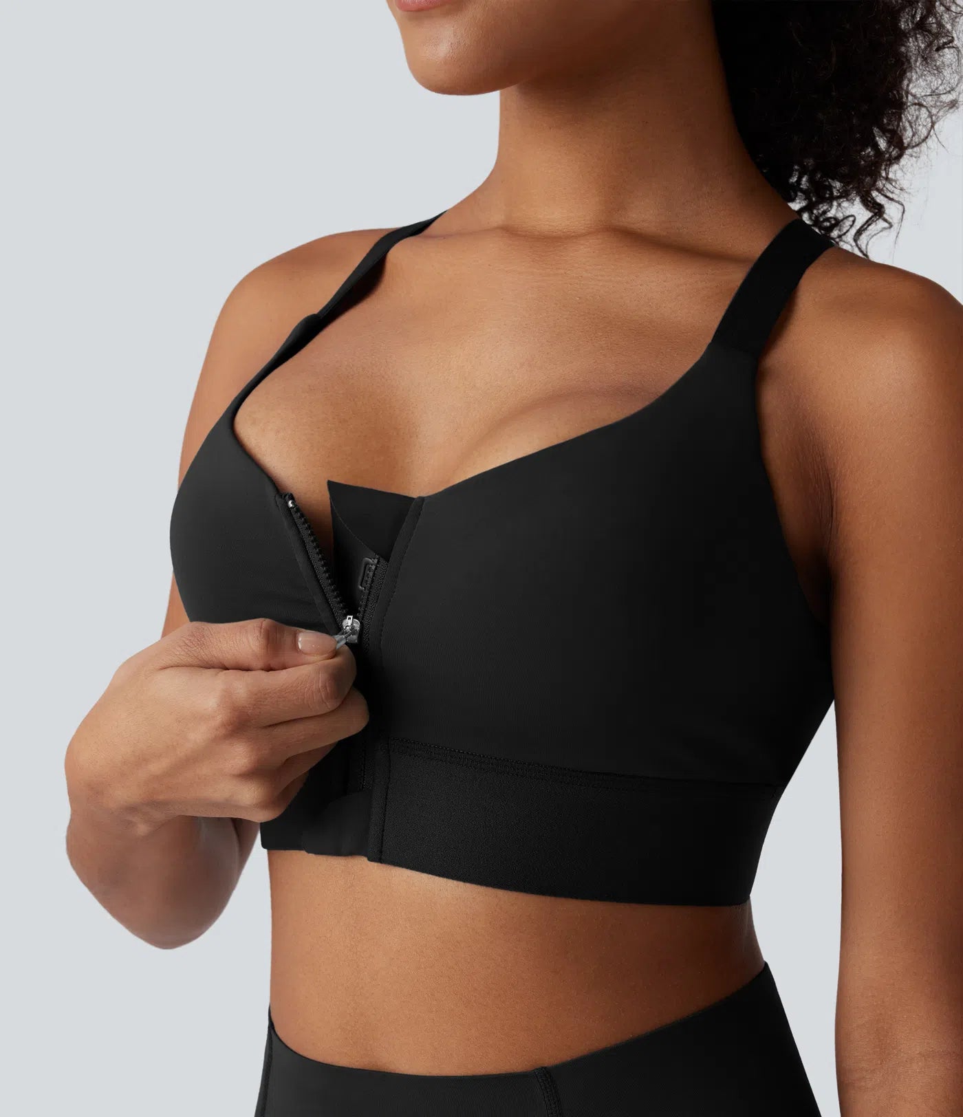 FEMORA Medium Support Sports Bra with Front Zipper