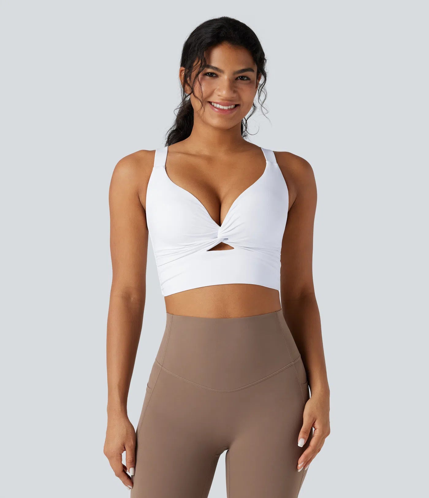 Light Support Molded Cups Push-Up Yoga Sports Bra