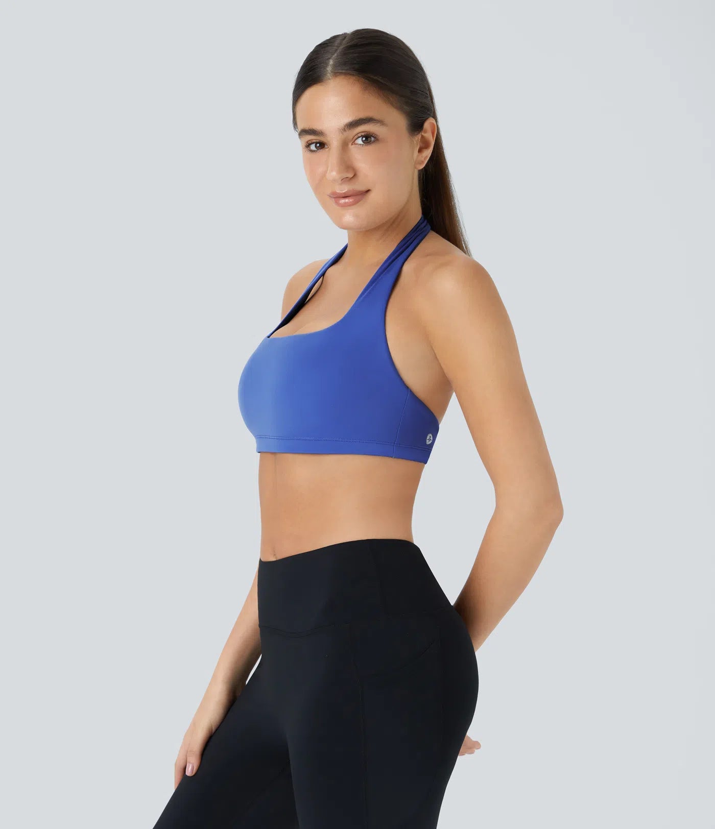 FEMORA Plush Low Support Halter Backless Sports Bra with G-Hook