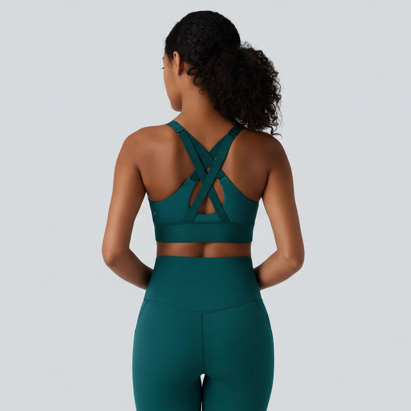 FEMORA Medium Support Sports Bra with Front Zipper