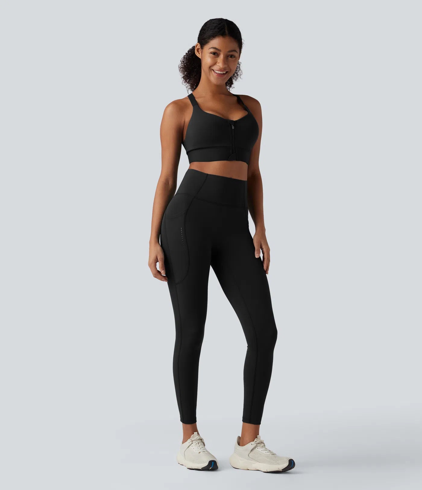 FEMORA Medium Support Sports Bra with Front Zipper