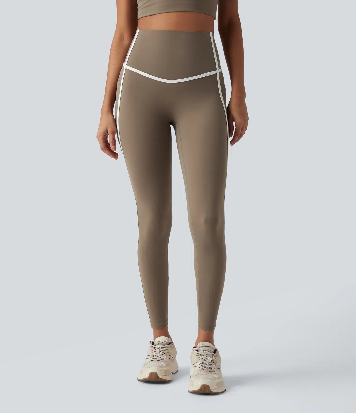 FEMORA color block yoga leggings 7/8 length with tummy control
