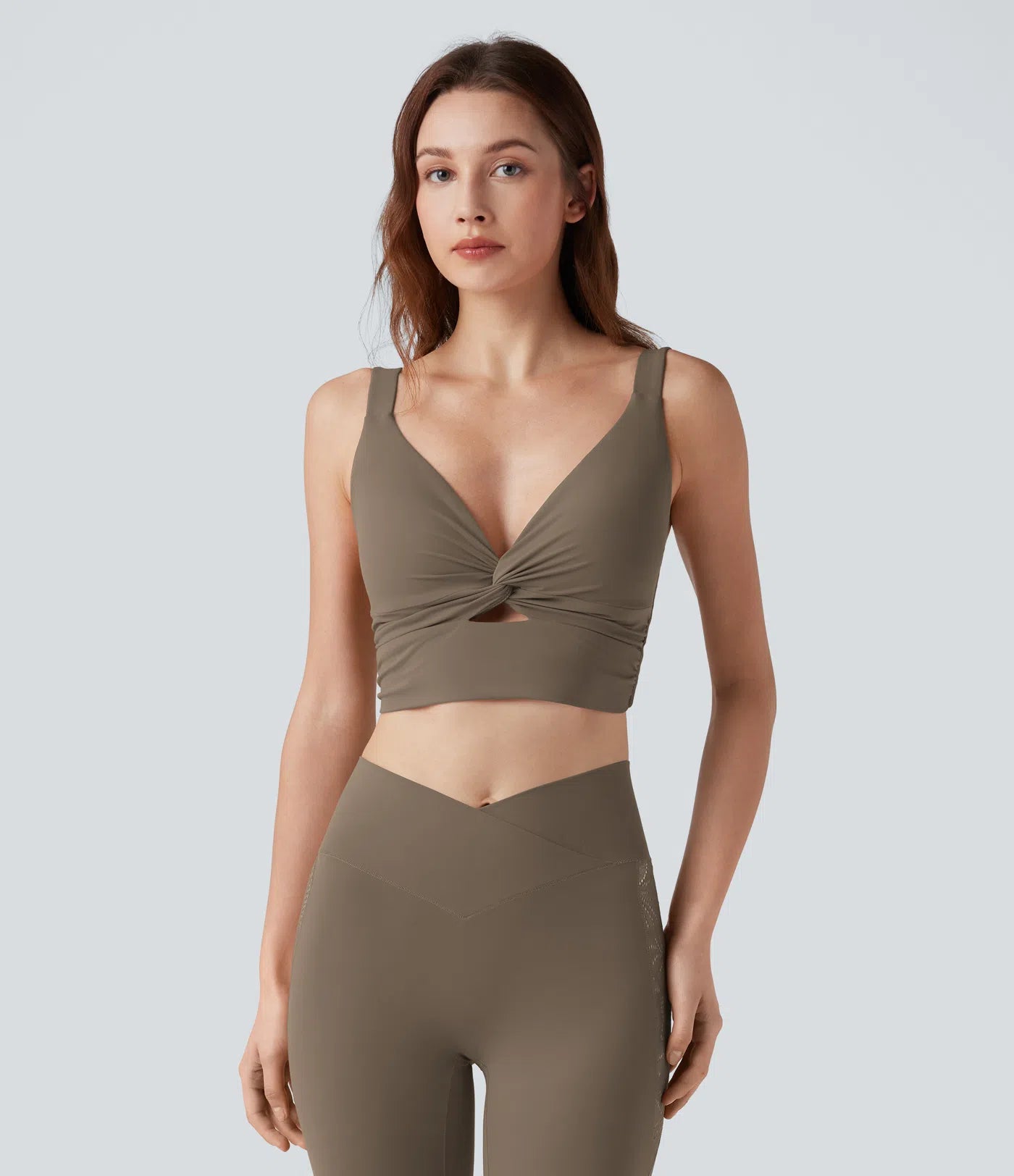 Light Support Molded Cups Push-Up Yoga Sports Bra