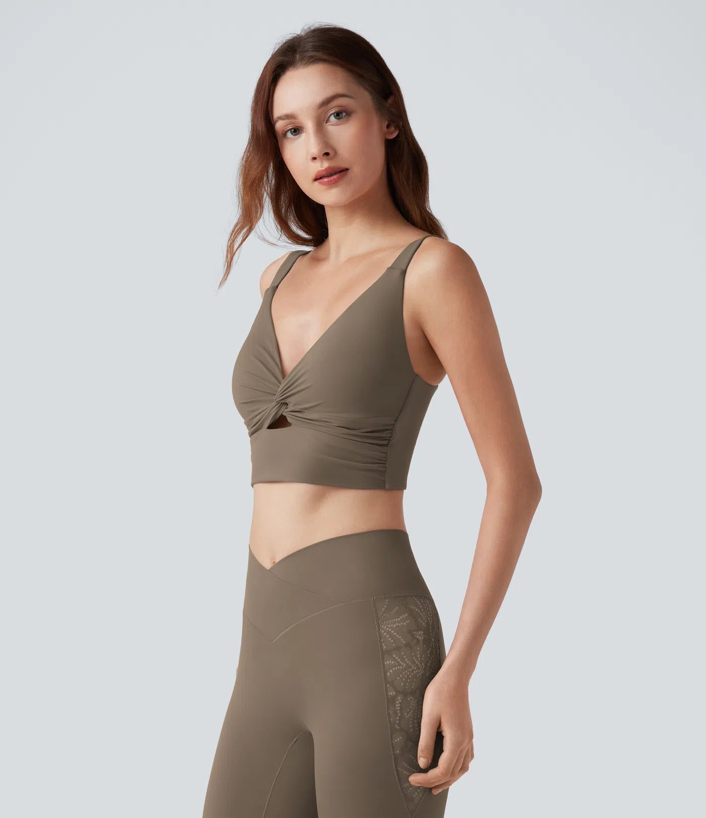 Light Support Molded Cups Push-Up Yoga Sports Bra