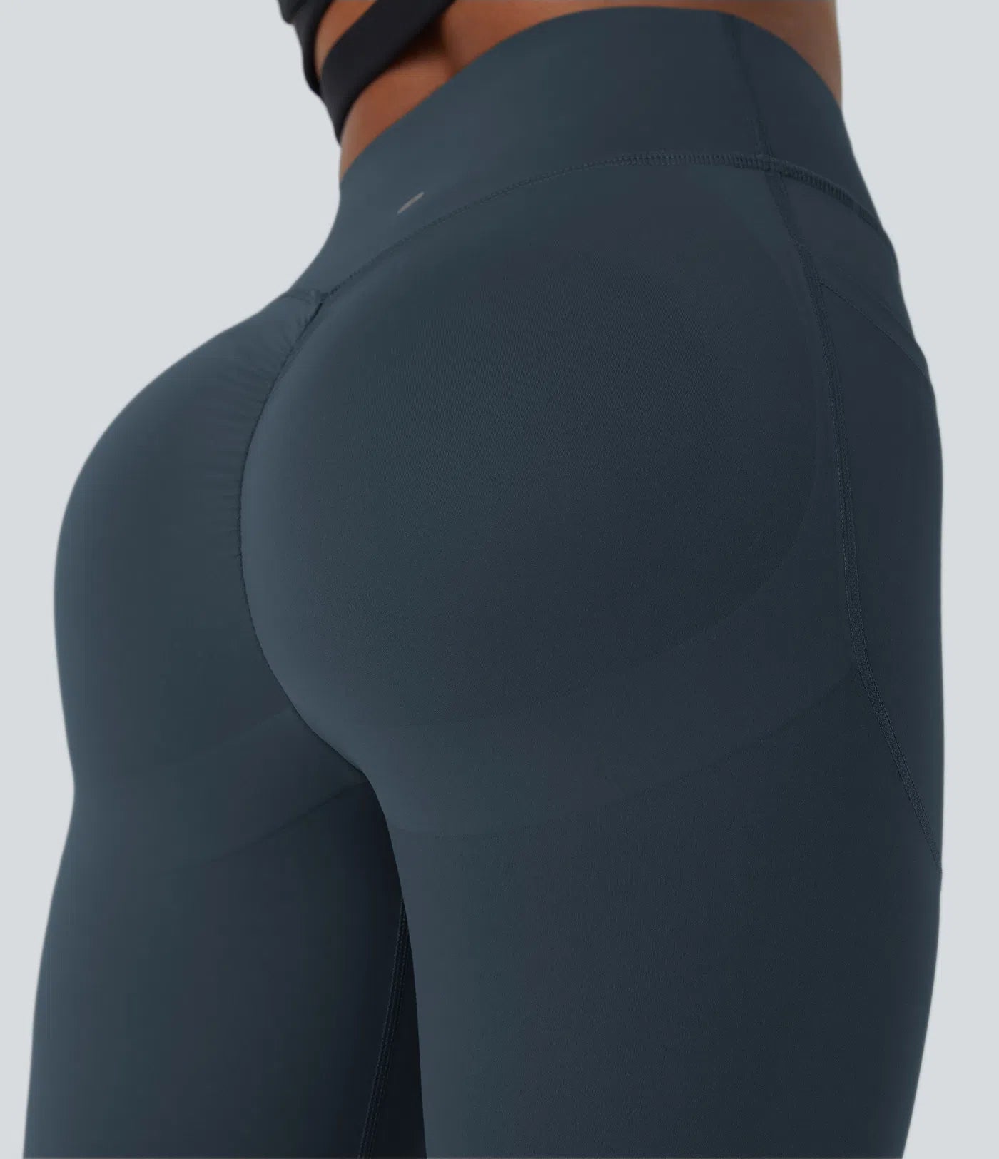 Back view of FEMORA scrunch butt lifting yoga leggings
