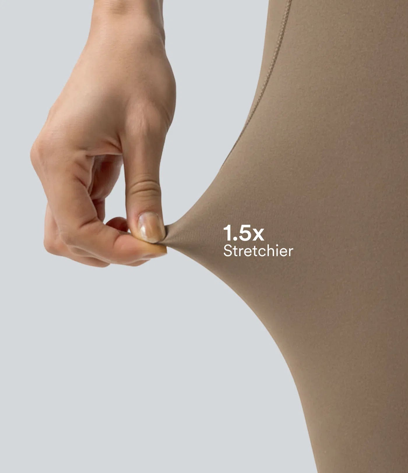 Close-up of FEMORA leggings fabric texture and waistband
