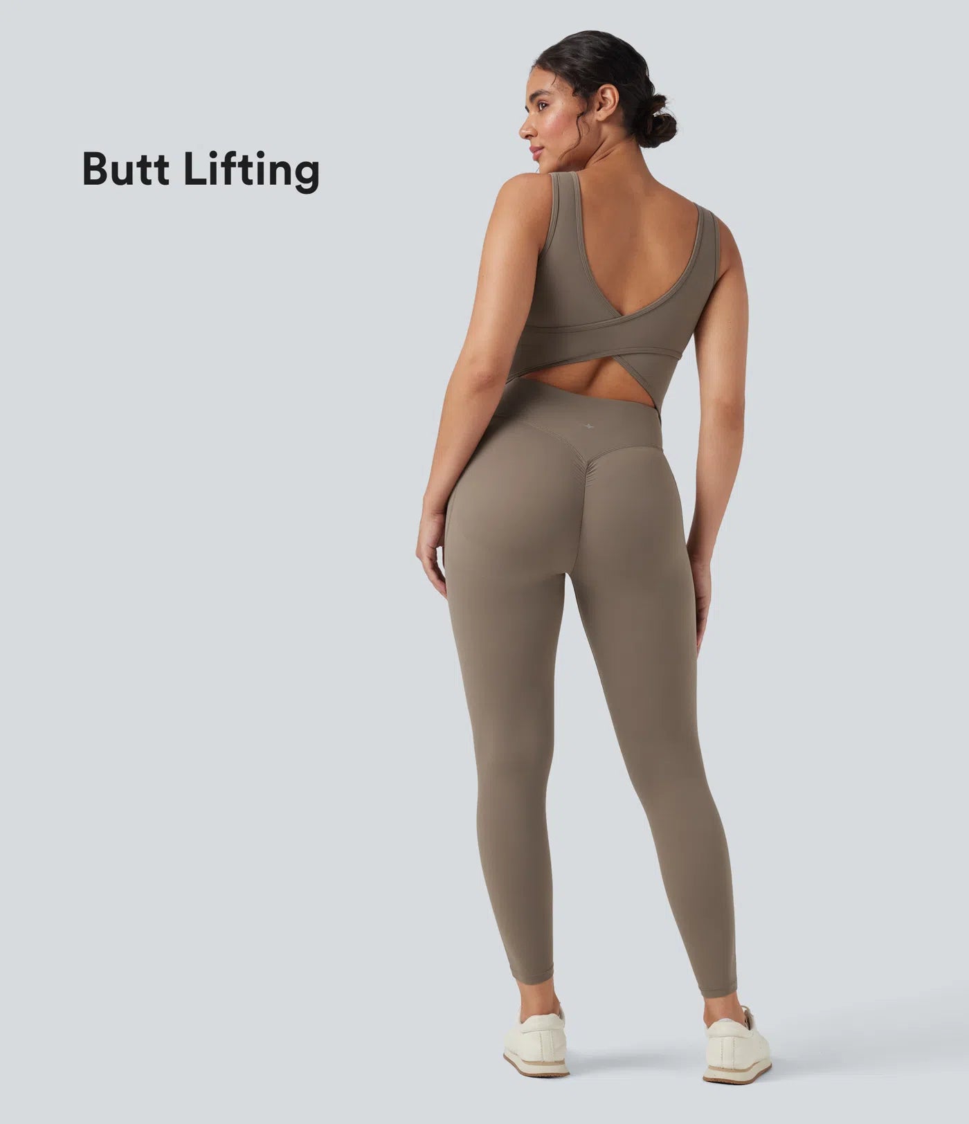 Femora V Neck Butt Lifting Workout Jumpsuit with Pockets