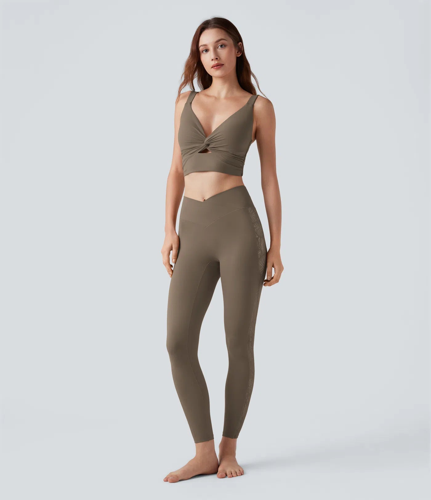 Light Support Molded Cups Push-Up Yoga Sports Bra